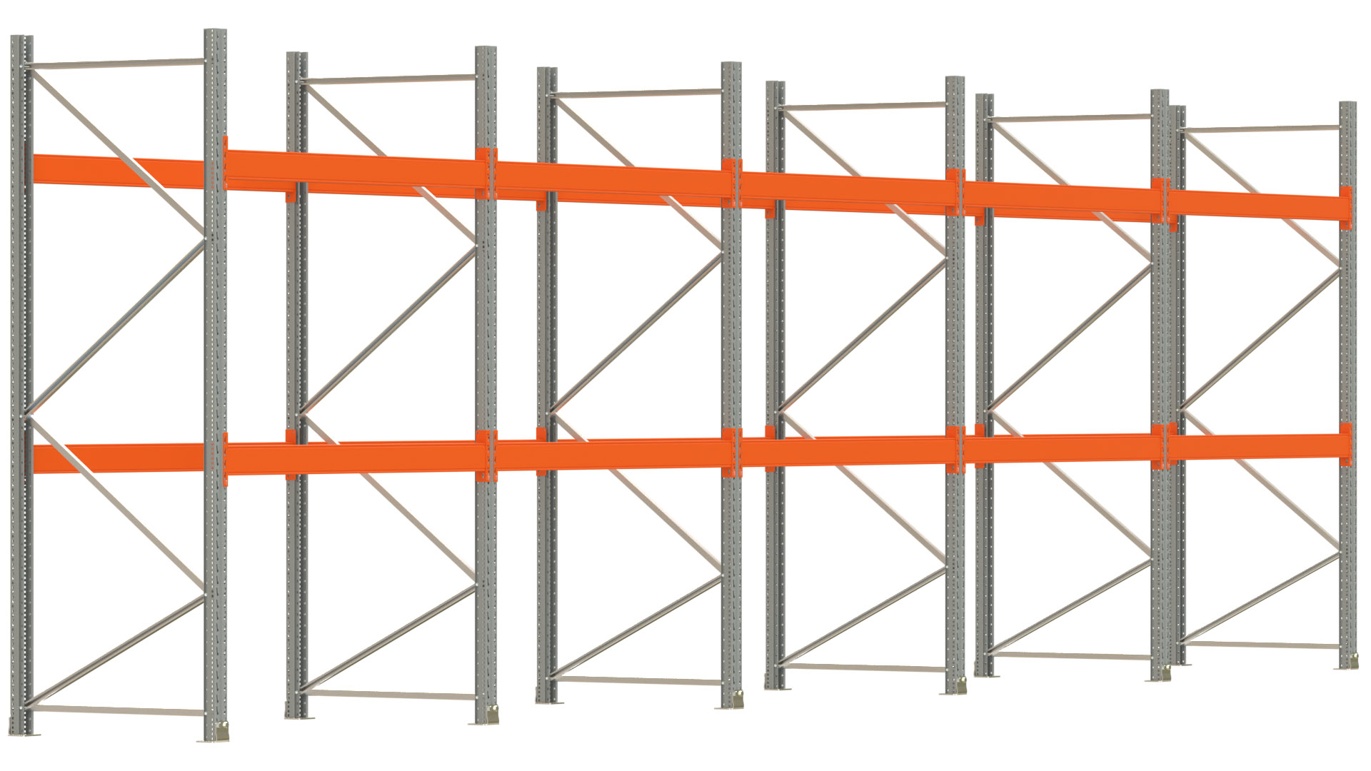 Palettenregal ARTUS - Breite 1001 cm - Höhe 300 cm - Tiefe 110 cm - Fachlast 2000 kg - 30 Palettenstellplätze