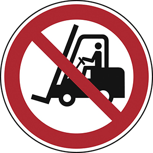 Verbotsschild, Für Flurförderzeuge verboten