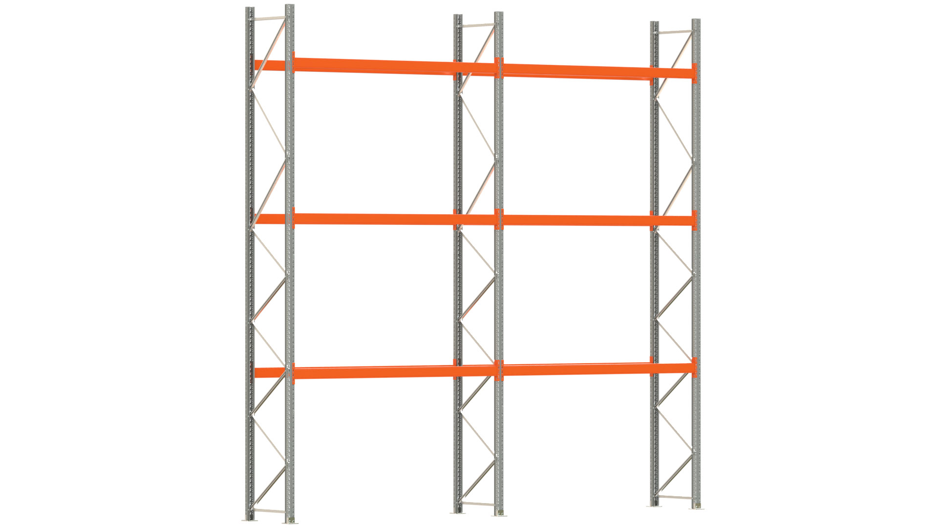 Palettenregal ARTUS - Breite 565,5 cm - Höhe 550 cm - Tiefe 80 cm - Fachlast 2000 kg - 16 Palettenstellplätze