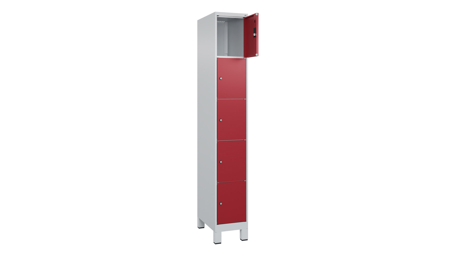 Fächerschrank, Breite 30 cm, Höhe 195 cm, Tiefe 50 cm, 5 Fächer