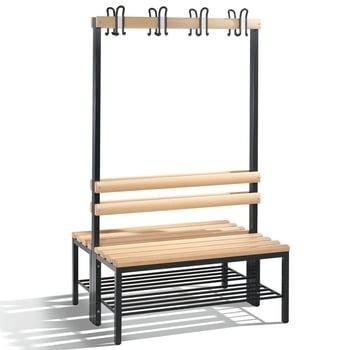 C+P Sitzbank für Umkleide und Garderobe, Breite 100 cm, Höhe 165 cm, Tiefe 75,6 cm