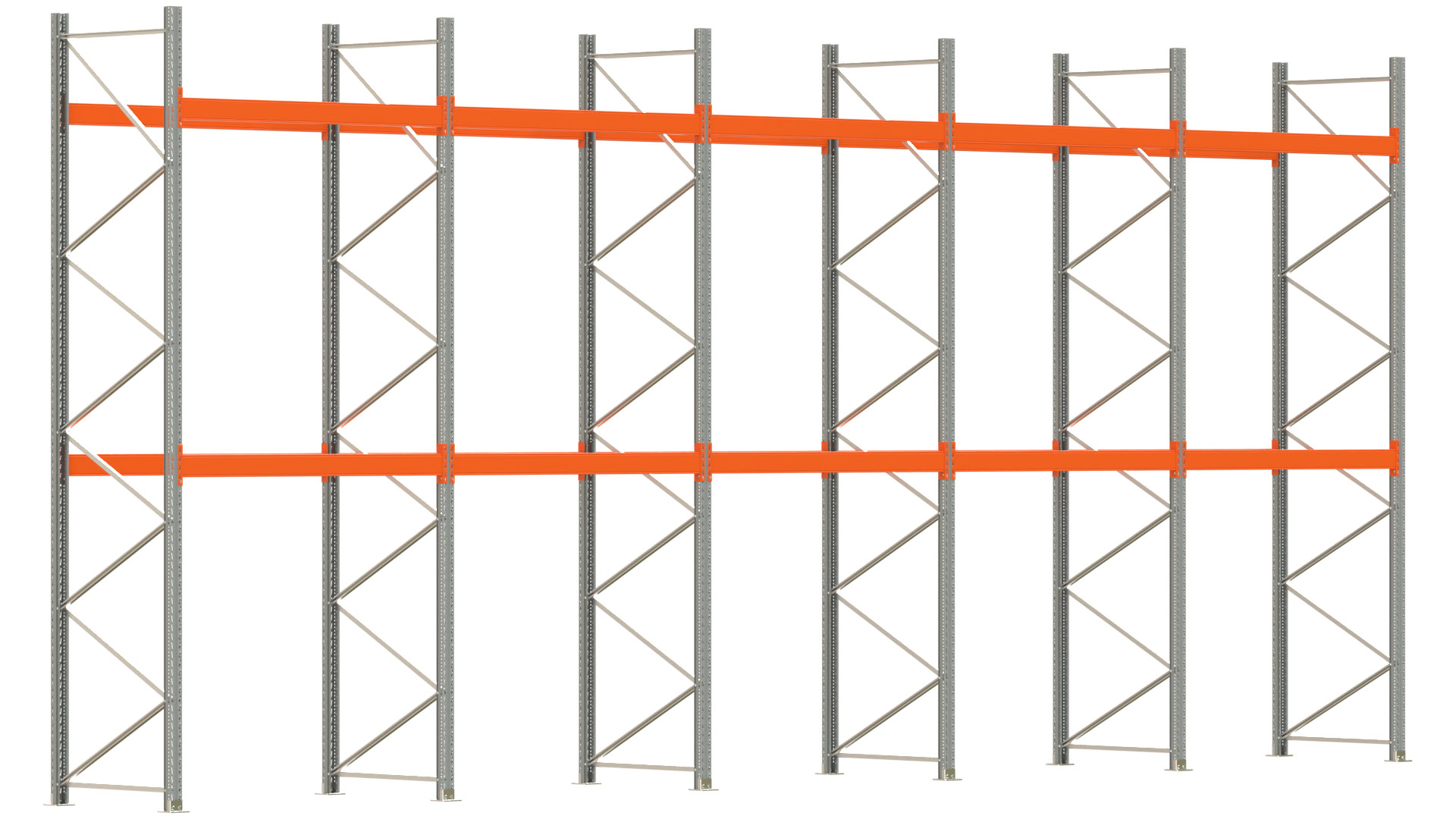 Palettenregal ARTUS - Breite 1001 cm - Höhe 450 cm - Tiefe 110 cm - Fachlast 2000 kg - 30 Palettenstellplätze