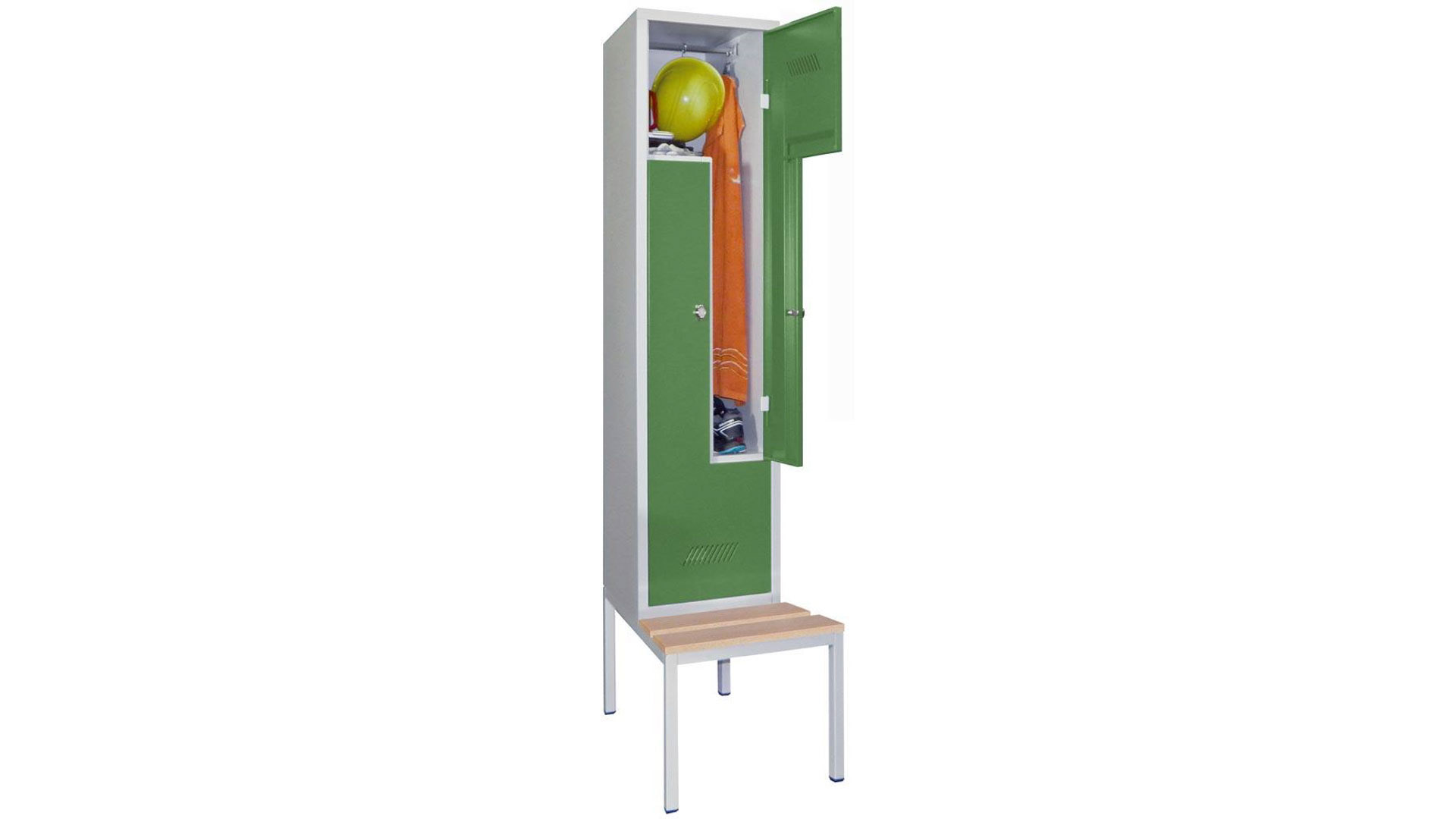 Z-Spind, Breite 40 cm, Höhe 210 cm, Tiefe 80 cm, 2 Abteile