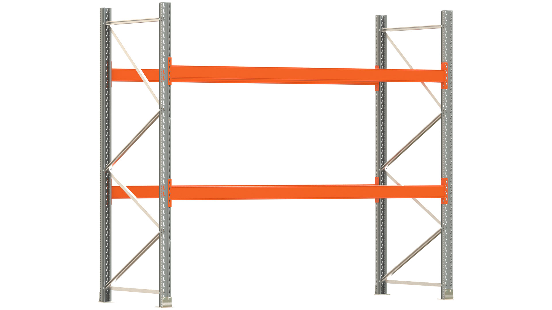 Palettenregal ARTUS - Breite 287 cm - Höhe 250 cm - Tiefe 110 cm - 2 Träger-Ebenen - Fachlast 2000 kg - 9 Palettenstellplätze