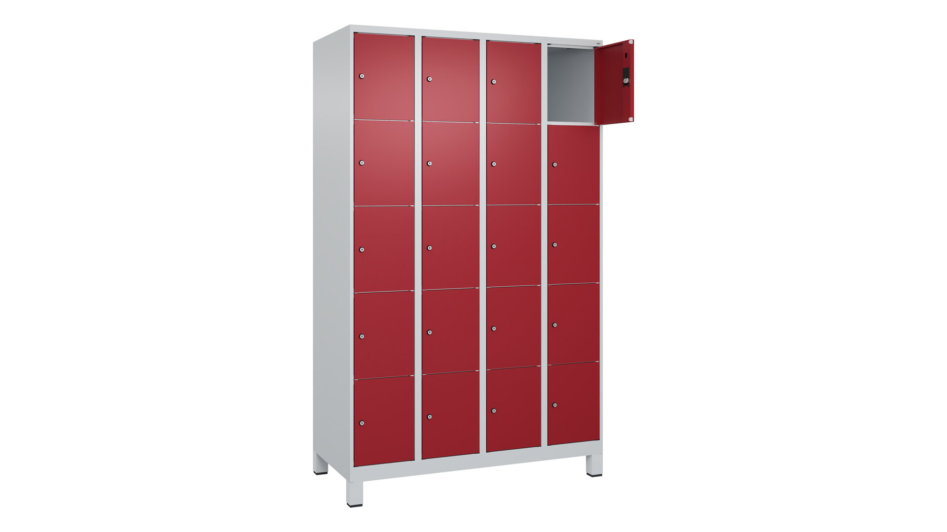 Fächerschrank, Breite 120 cm, Höhe 195 cm, Tiefe 50 cm, 20 Fächer