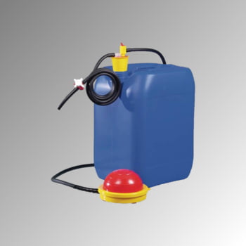 Fußpumpe aus Polypropylen (PP) mit Schlauch und Hahn - Kanisterpumpe - Behälterpume - für schwache Säuren und Laugen