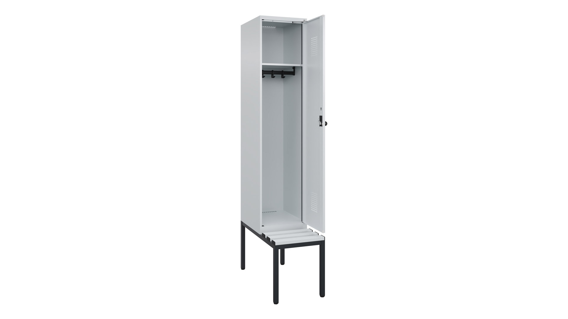 Spind - Garderobenschrank, Breite 40 cm, Höhe 212 cm, Tiefe 50 cm, 1 Abteile