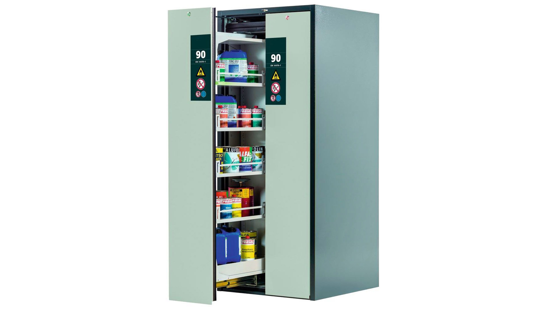 Gefahrstoffschrank mit Vertikalauszug