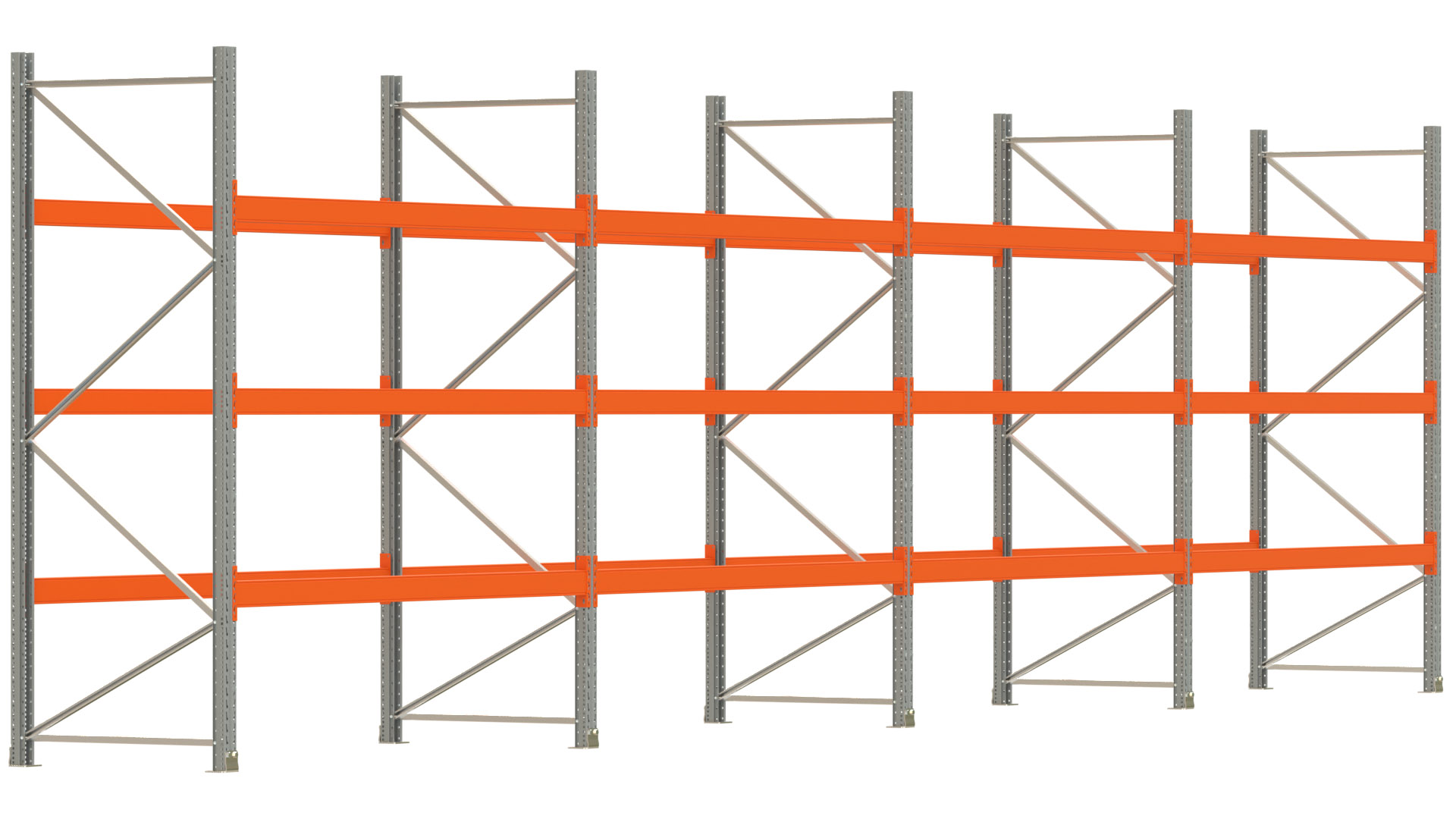 Palettenregal ARTUS - Breite 1122,5 cm - Höhe 300 cm - Tiefe 110 cm - Fachlast 2000 kg - 48 Palettenstellplätze
