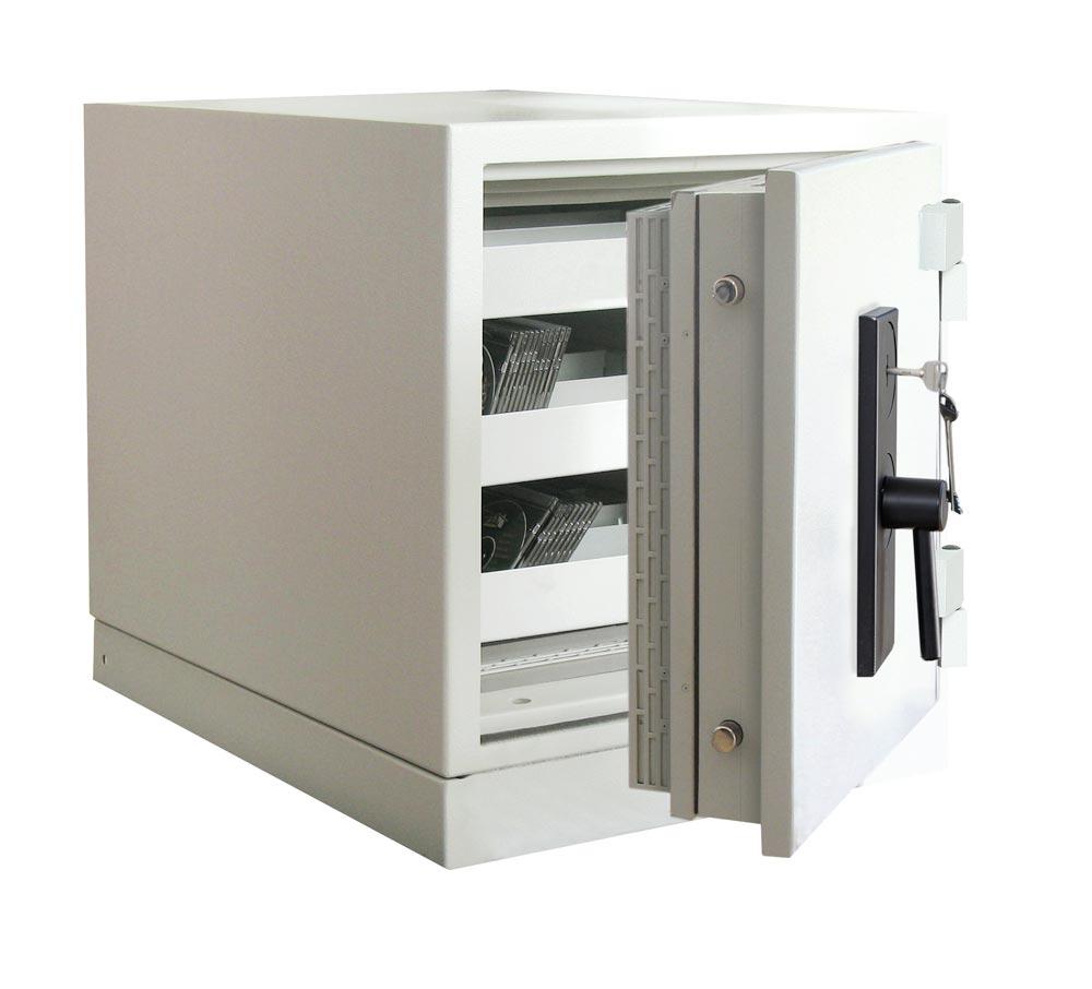 Schublade auf Teleskopschiene, Höhe 100 mm, Seiten- und Rückwand 80 mm, RAL 7035 lichtgrau