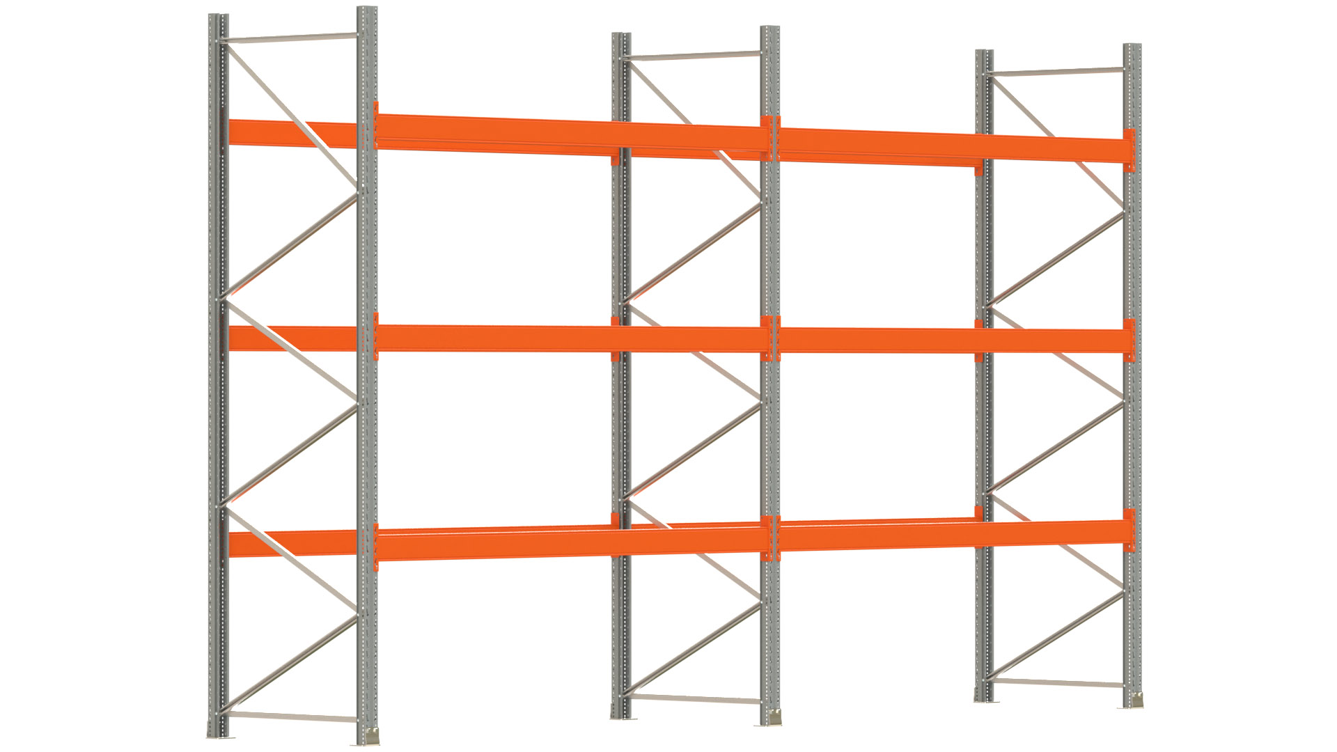 Palettenregal ARTUS - Breite 565,5 cm - Höhe 350 cm - Tiefe 110 cm - Fachlast 3000 kg - 24 Palettenstellplätze