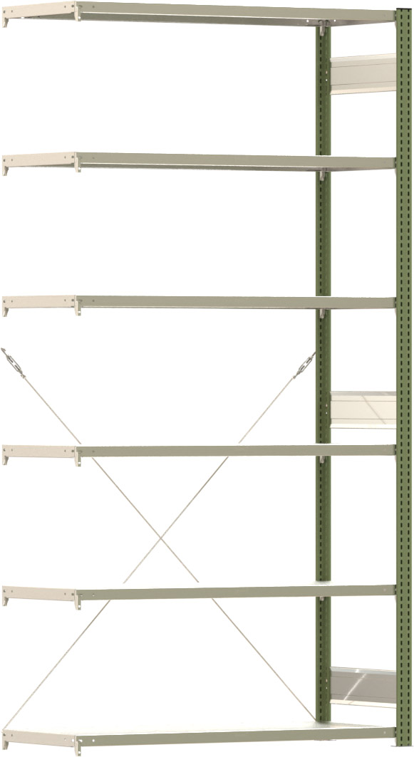 Fachbodenregal BERT - Breite: 128,5 cm - Tiefe: 50 cm - Höhe: 250 cm - 6 Böden - Anbauregal