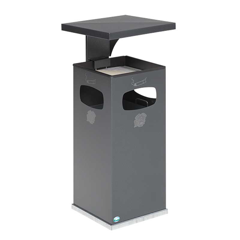 Kombiascher, Abfallbehälter-Aschenbecher für Außen