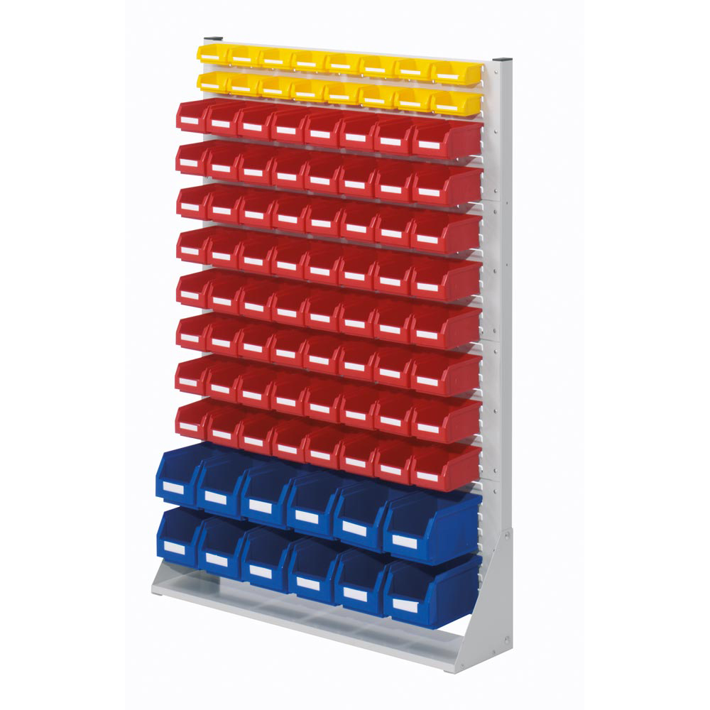 Kleinteileregal, Magazinregal für Sichtlagerkästen, einseitig