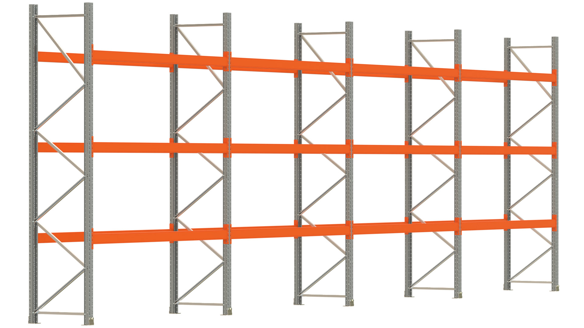 Palettenregal ARTUS - Breite 1122,5 cm - Höhe 350 cm - Tiefe 80 cm - Fachlast 2000 kg - 32 Palettenstellplätze