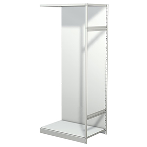 Aktenregal, Büroregal - Steckregal mit Rückwand, ohne Böden, Anbaufeld, BxTxH 960x600x2250 mm, lichtgrau