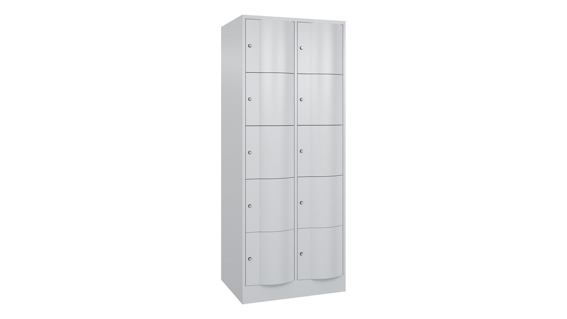 Schließfachschrank, Breite 77 cm, Höhe 195 cm, Tiefe 64 cm, 10 Fächer
