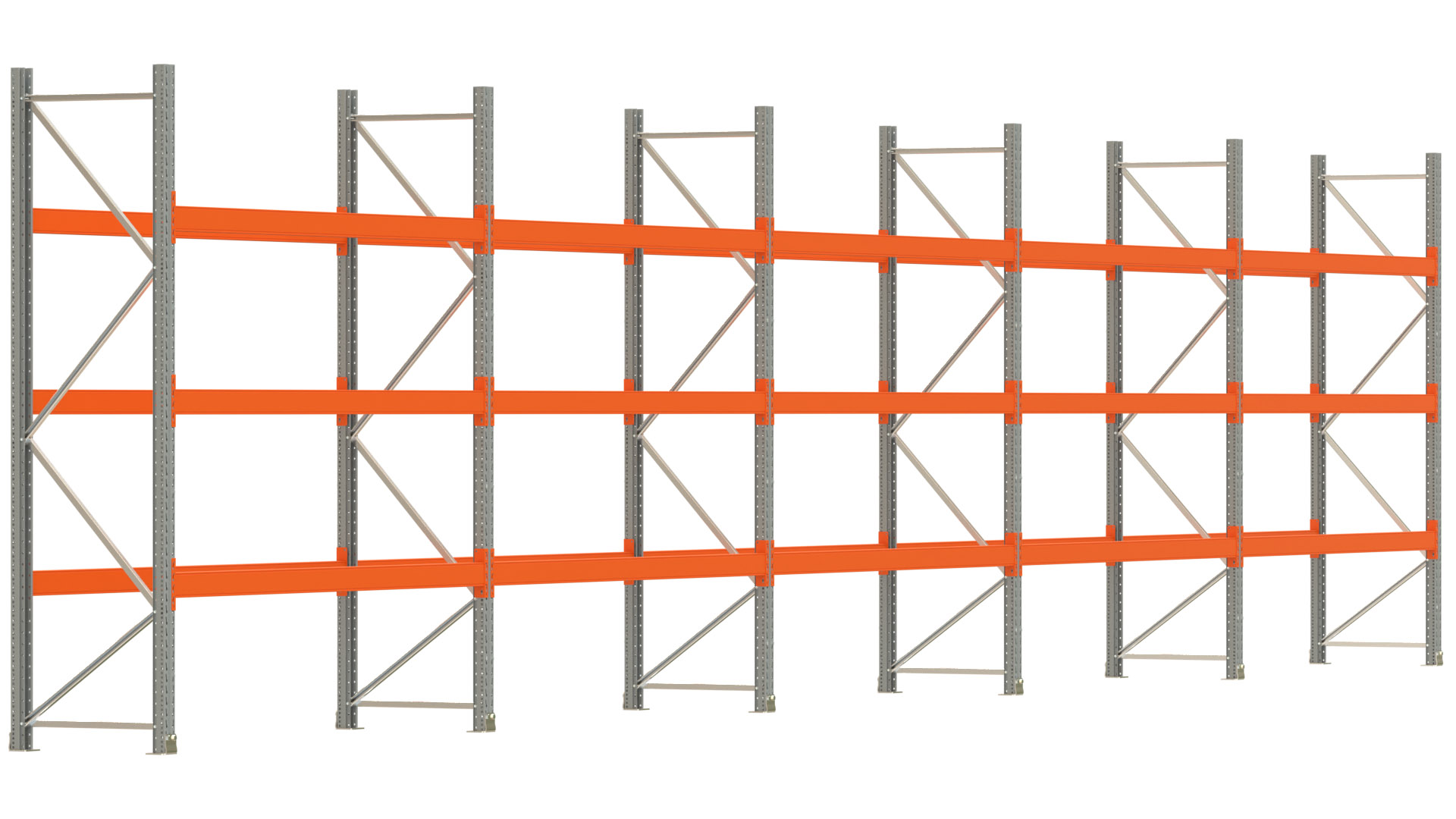 Palettenregal ARTUS - Breite 1401 cm - Höhe 300 cm - Tiefe 80 cm - Fachlast 2000 kg - 40 Palettenstellplätze
