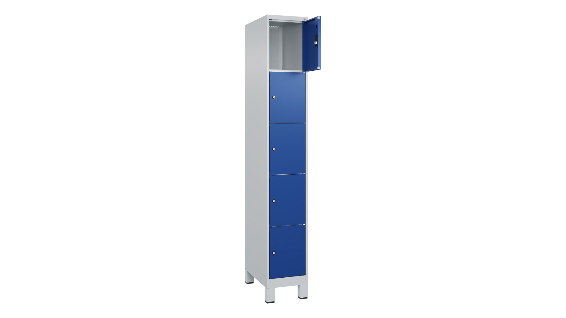 Fächerschrank, Breite 30 cm, Höhe 195 cm, Tiefe 50 cm, 5 Fächer