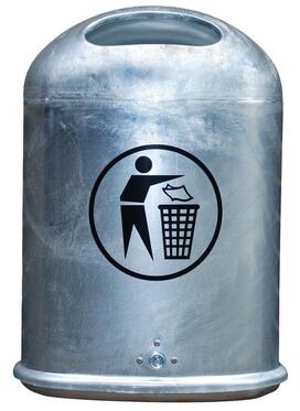 Ovaler Abfallbehälter für Wand-/Pfostenmontage