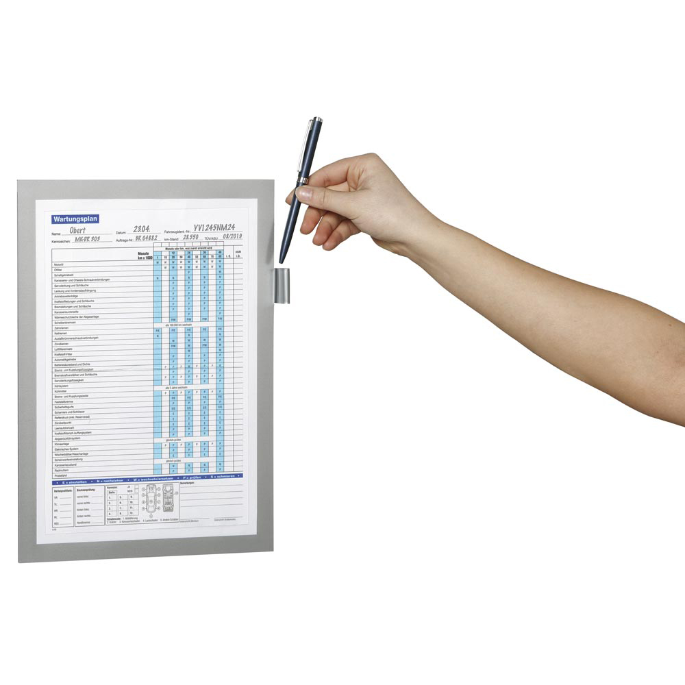 Inforahmen mit Stiftehalter