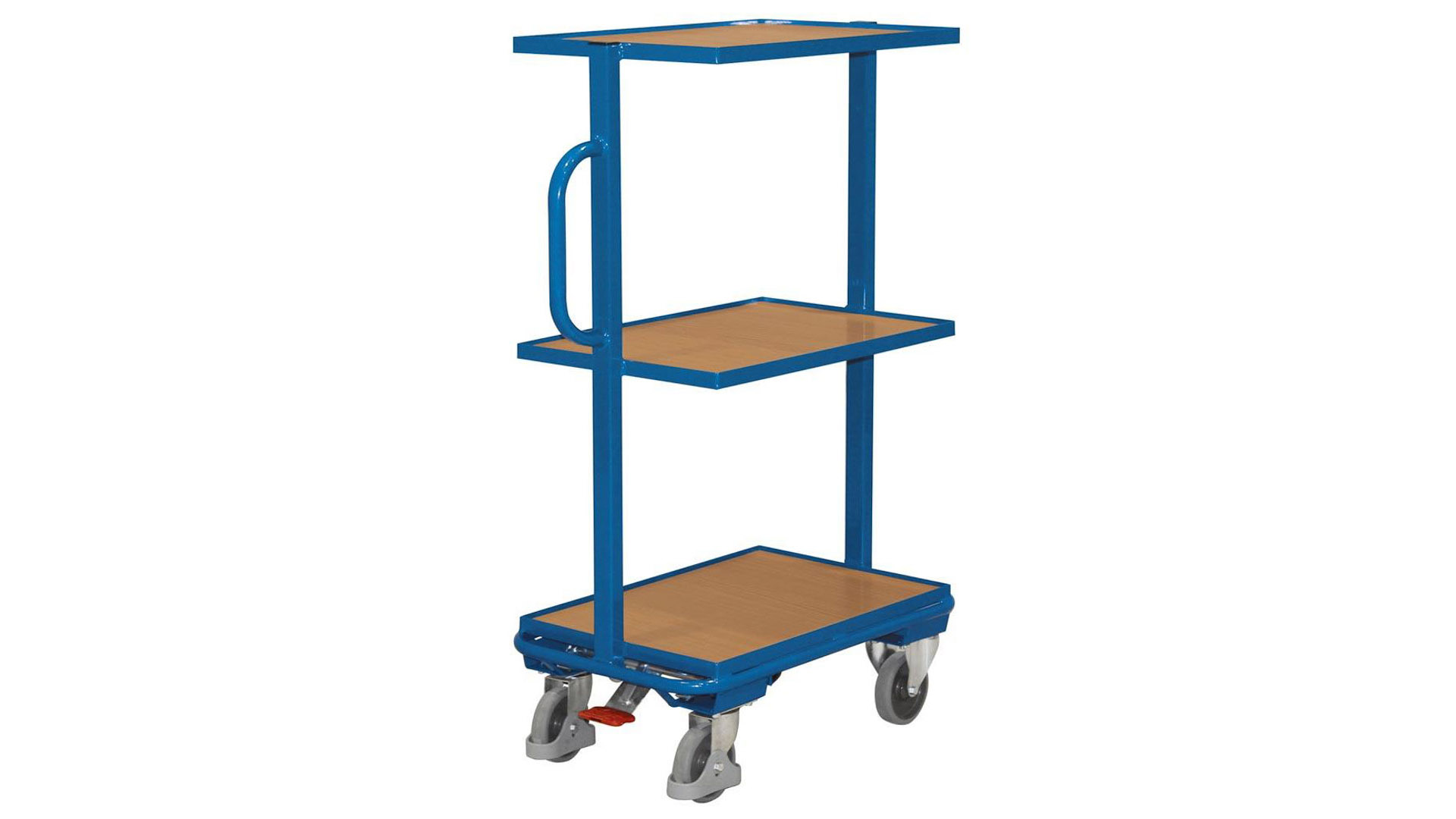 Beistellwagen für Eurokästen - 200 kg Traglast - Ladefläche 410 x 610 mm (BxT) - 3 Böden