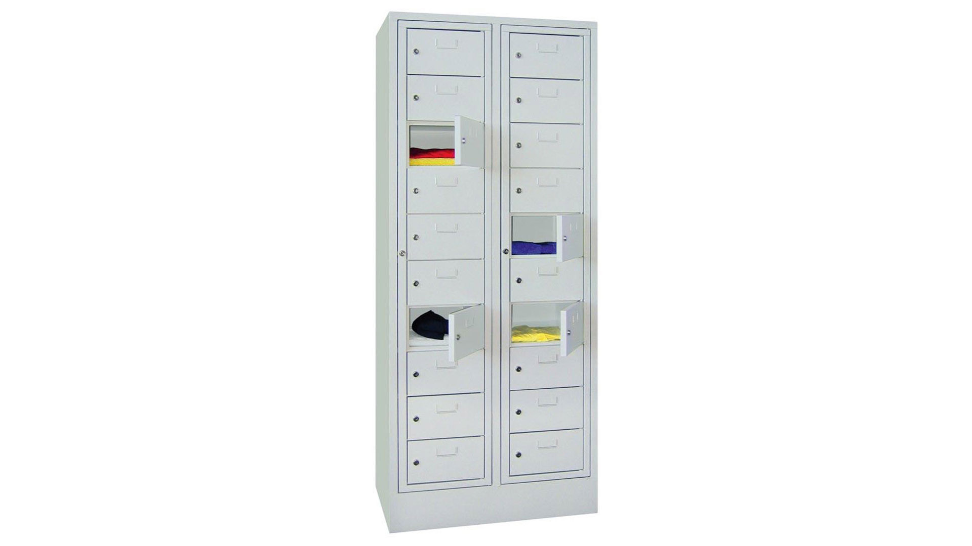 Wäscheschrank - Wäscheverteilschrank, Breite 77 cm, Höhe 185 cm, Tiefe 50 cm, 20 Fächer