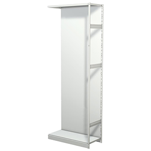 Aktenregal, Büroregal - Steckregal mit Rückwand, ohne Böden, Anbaufeld, BxTxH 960x400x2600 mm, lichtgrau