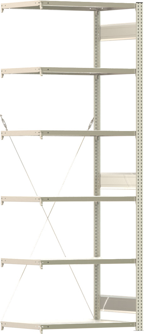 Fachbodenregal BERT - Breite: 87,5 cm - Tiefe: 60 cm - Höhe: 250 cm - 6 Böden - Anbauregal