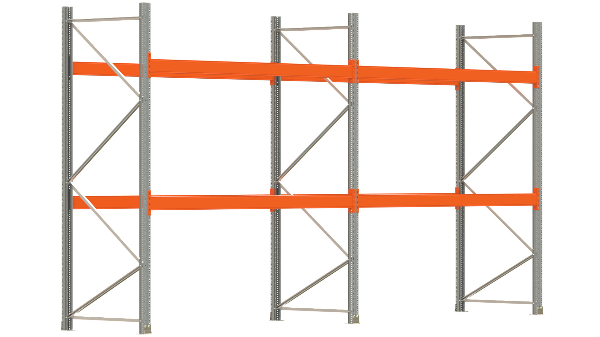 Palettenregal ARTUS - Breite 565,5 cm - Höhe 300 cm - Tiefe 110 cm - Fachlast 3000 kg - 18 Palettenstellplätze