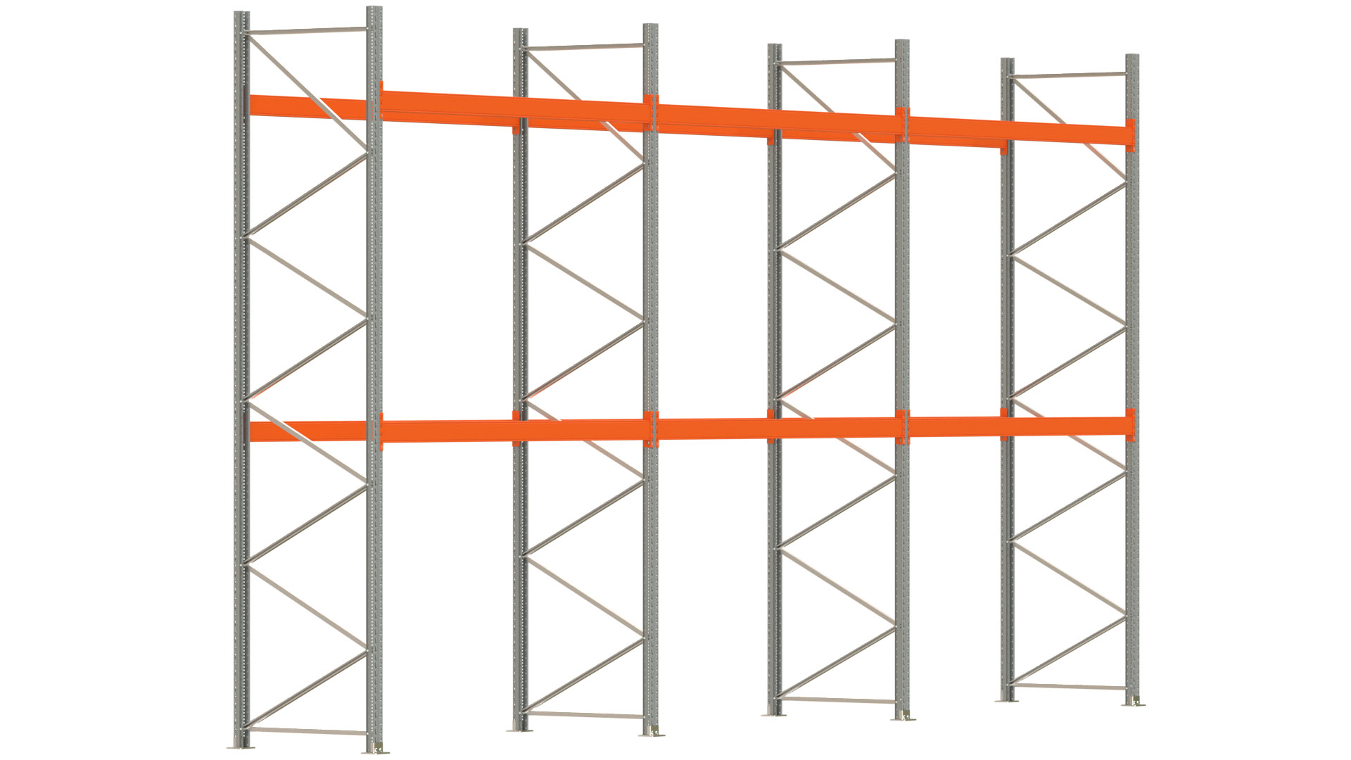 Palettenregal ARTUS - Breite 844 cm - Höhe 450 cm - Tiefe 110 cm - Fachlast 3000 kg - 27 Palettenstellplätze