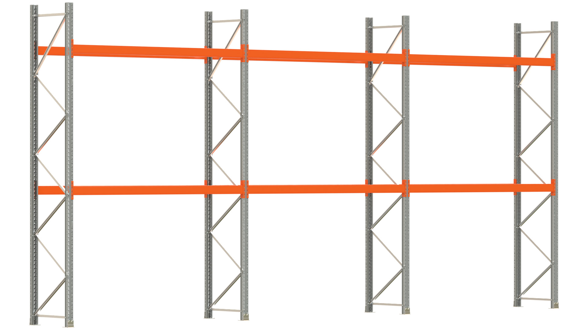 Palettenregal ARTUS - Breite 844 cm - Höhe 400 cm - Tiefe 80 cm - Fachlast 2000 kg - 18 Palettenstellplätze