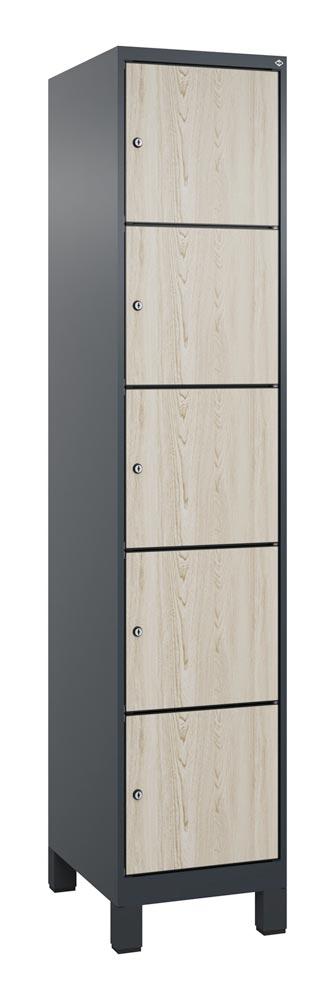 Fächerschrank mit MDF Türen, Breite 40 cm, Höhe 195 cm, Tiefe 50 cm, 5 Fächer