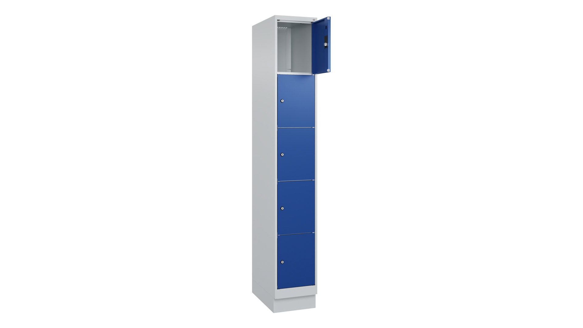 Fächerschrank, Breite 30 cm, Höhe 195 cm, Tiefe 50 cm, 5 Fächer