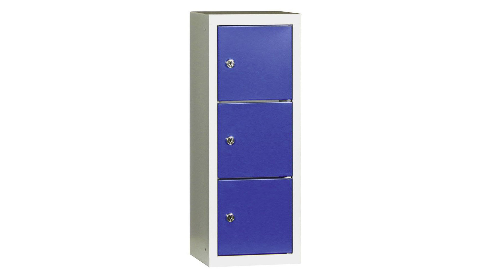 Schließfachschrank, Schließfachsäule - 598 x 225 x 200 mm (HxBxT) - 3 Fächer - lichtgrau/enzianblau