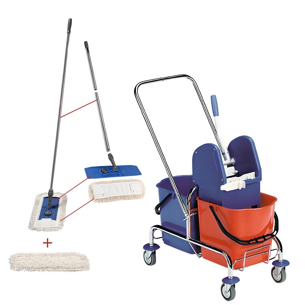 Verchromter Doppelfahreimer inkl. 2x 25-l-Eimer