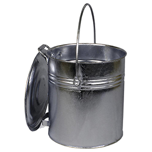 Mülleimer, Scharnierdeckel, Vol. 30 l, Durchm.xH 330x370 mm, feuerverzinkt