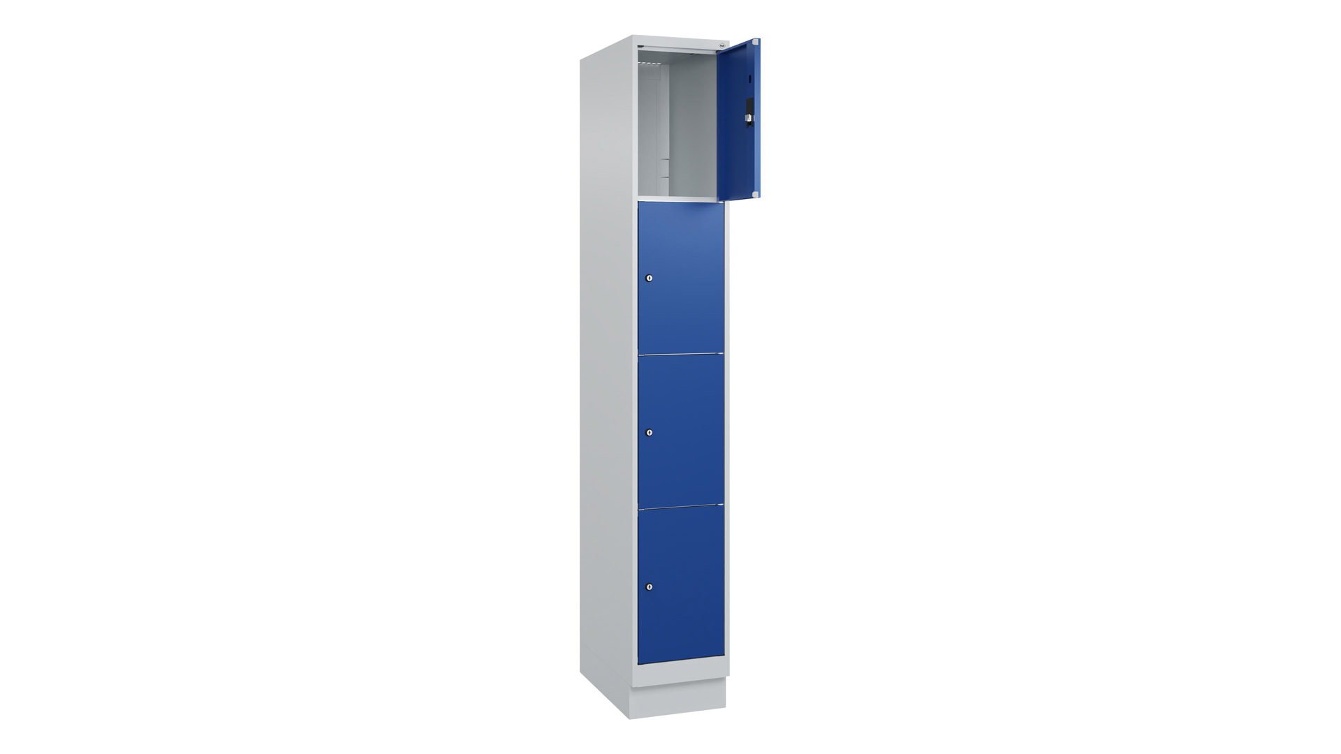 Fächerschrank, Breite 30 cm, Höhe 195 cm, Tiefe 50 cm, 4 Fächer
