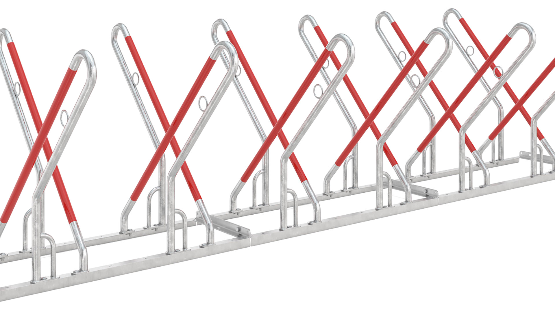 Fahrradbügel, Anlehnbügel - für 12 Fahrräder - Breite: 324 cm - verzinkt