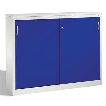 Aktenschrank mit Schiebetüren, Büroschrank, Stahlschrank