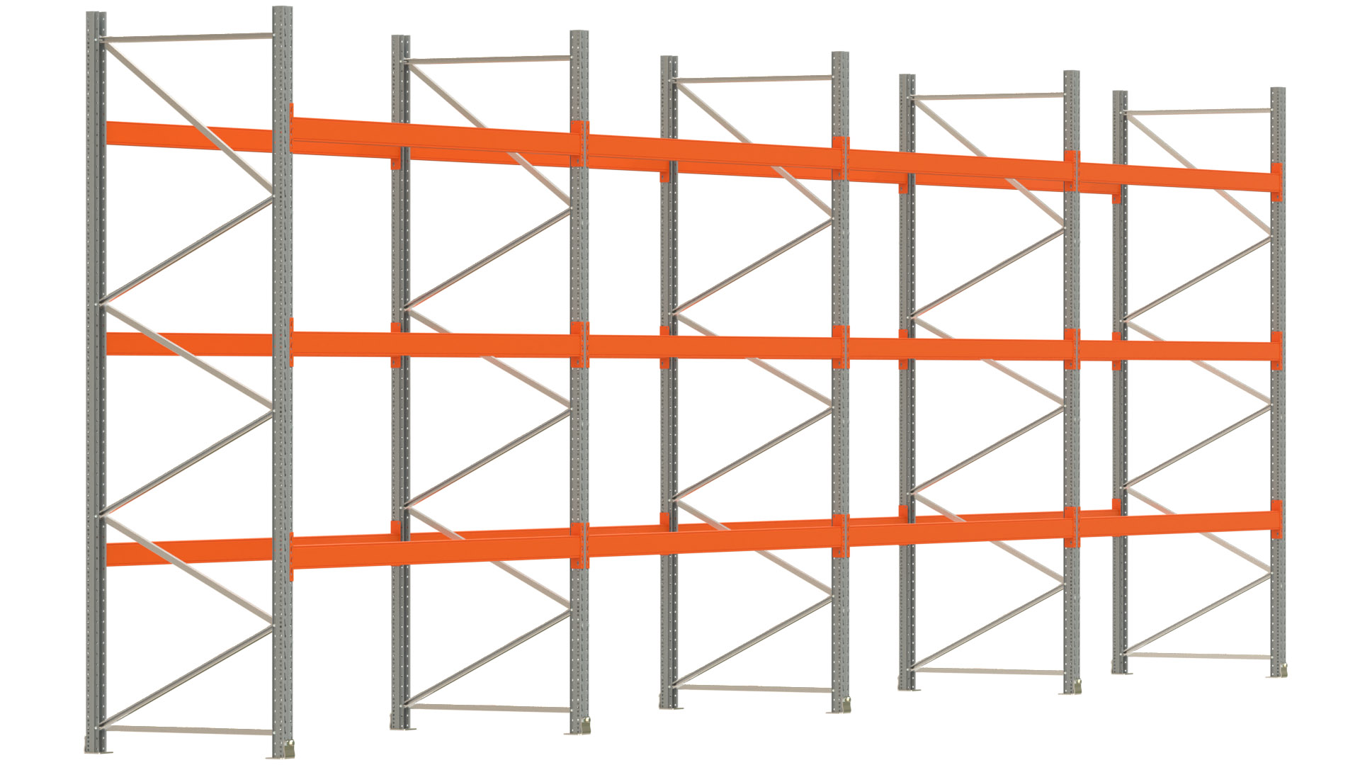 Palettenregal ARTUS - Breite 1122,5 cm - Höhe 350 cm - Tiefe 110 cm - Fachlast 2000 kg - 48 Palettenstellplätze