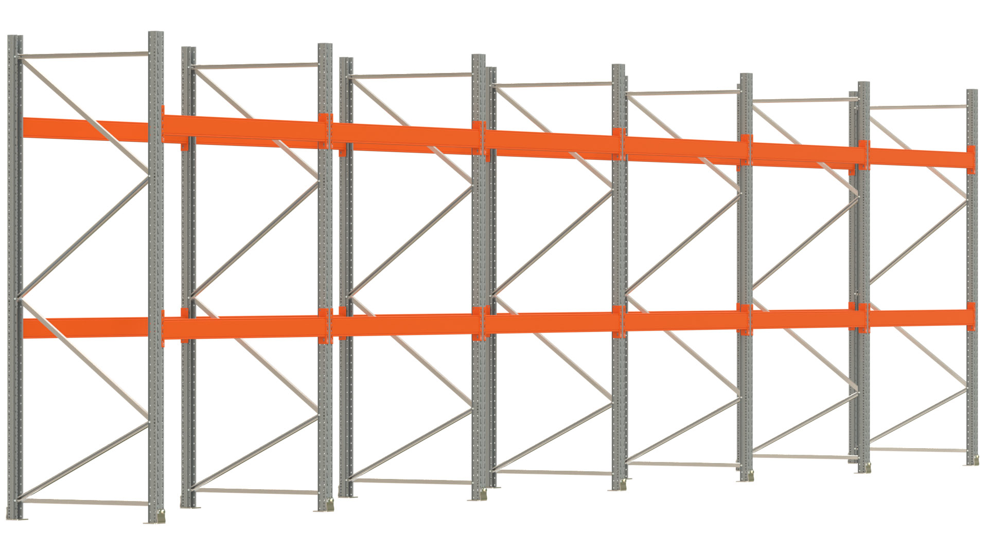 Palettenregal ARTUS - Breite 1199,5 cm - Höhe 300 cm - Tiefe 110 cm - Fachlast 3000 kg - 36 Palettenstellplätze