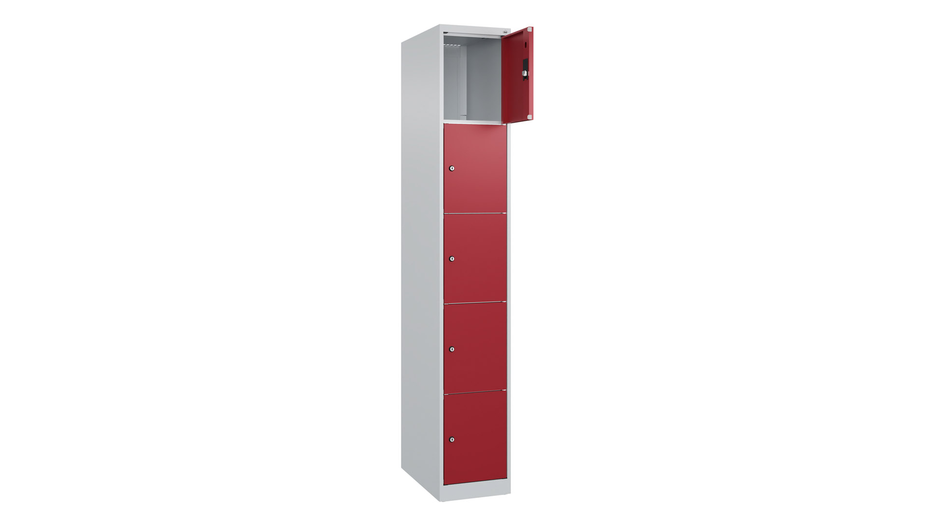 Fächerschrank, Breite 30 cm, Höhe 185 cm, Tiefe 50 cm, 5 Fächer