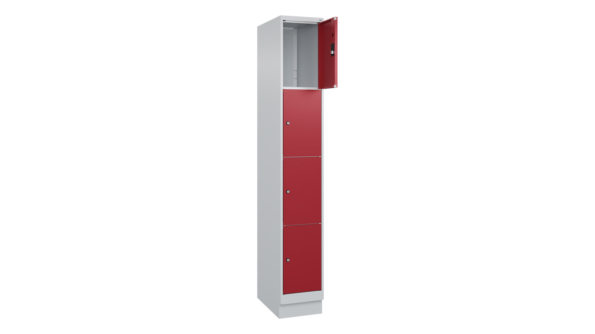 Fächerschrank, Breite 30 cm, Höhe 195 cm, Tiefe 50 cm, 4 Fächer