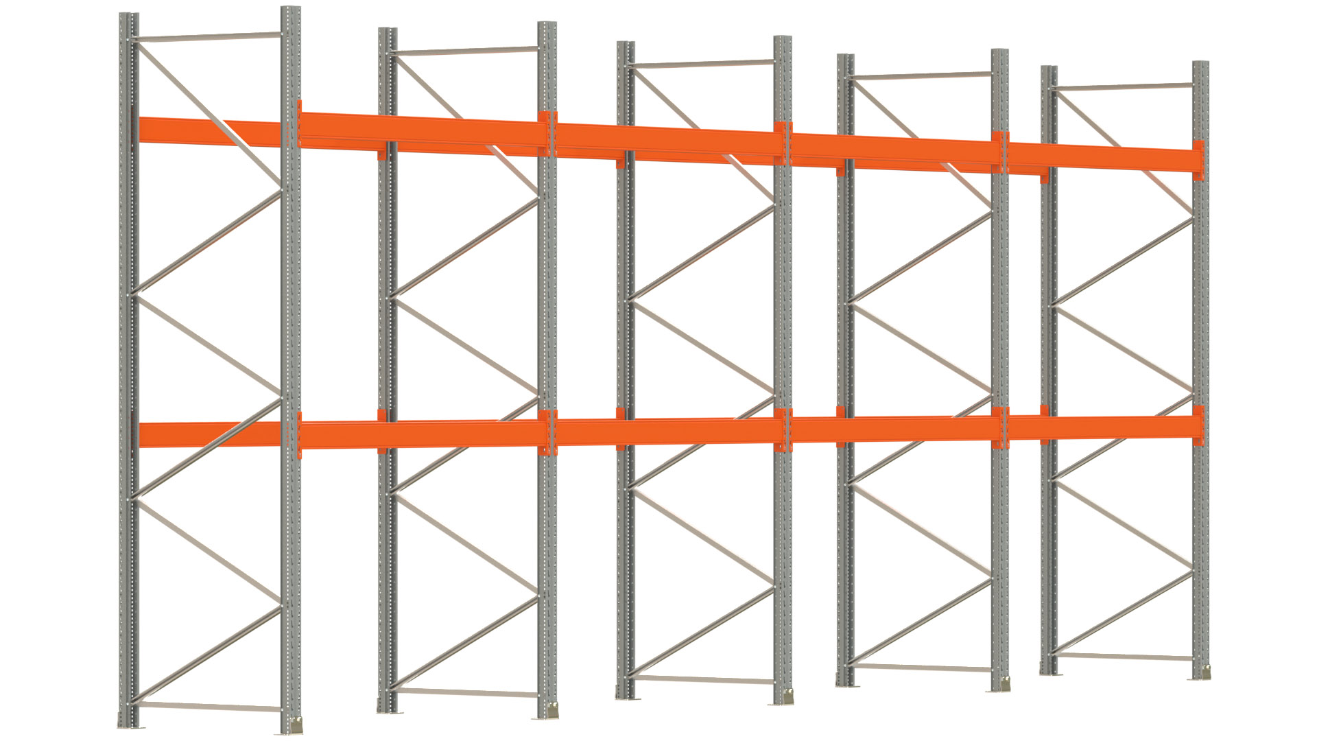 Palettenregal ARTUS - Breite 802,5 cm - Höhe 350 cm - Tiefe 110 cm - Fachlast 3000 kg - 24 Palettenstellplätze