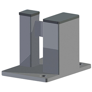 T-Pfosten für Trennwandschutzgitter, Höhe 2200 mm, RAL 7037 staubgrau