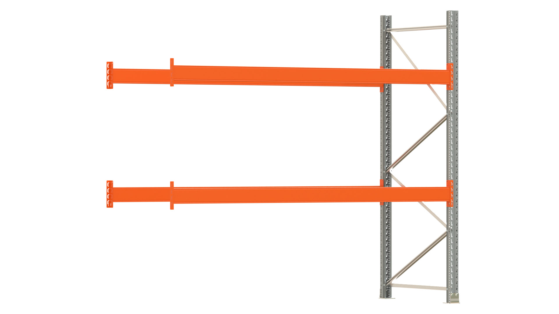 Palettenregal ARTUS - Anbaufeld - Breite 278,5 cm - Höhe 250 cm - Tiefe 110 cm - 2 Träger Ebenen