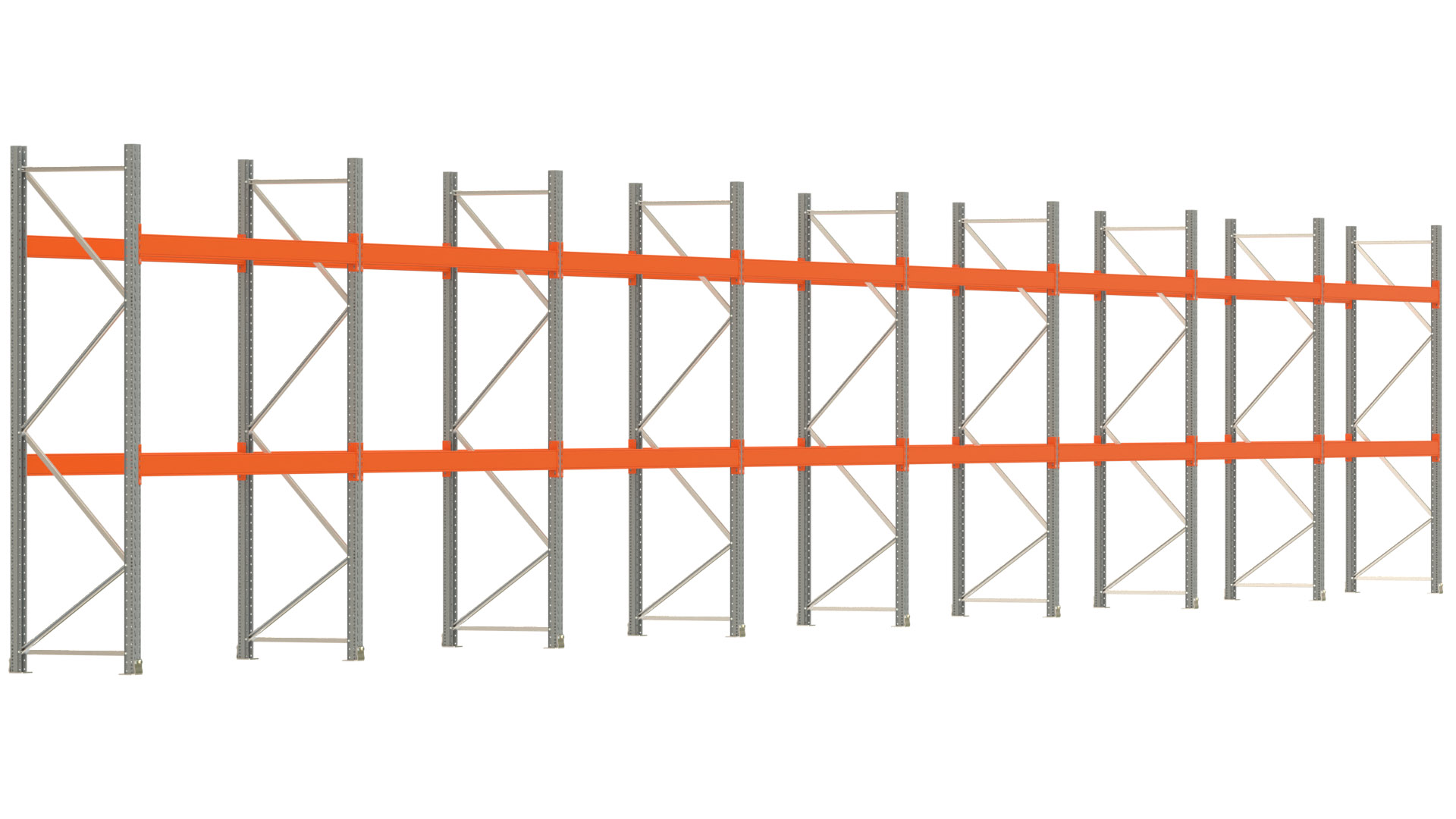 Palettenregal ARTUS - Breite 2236,5 cm - Höhe 300 cm - Tiefe 80 cm - Fachlast 3000 kg - 48 Palettenstellplätze