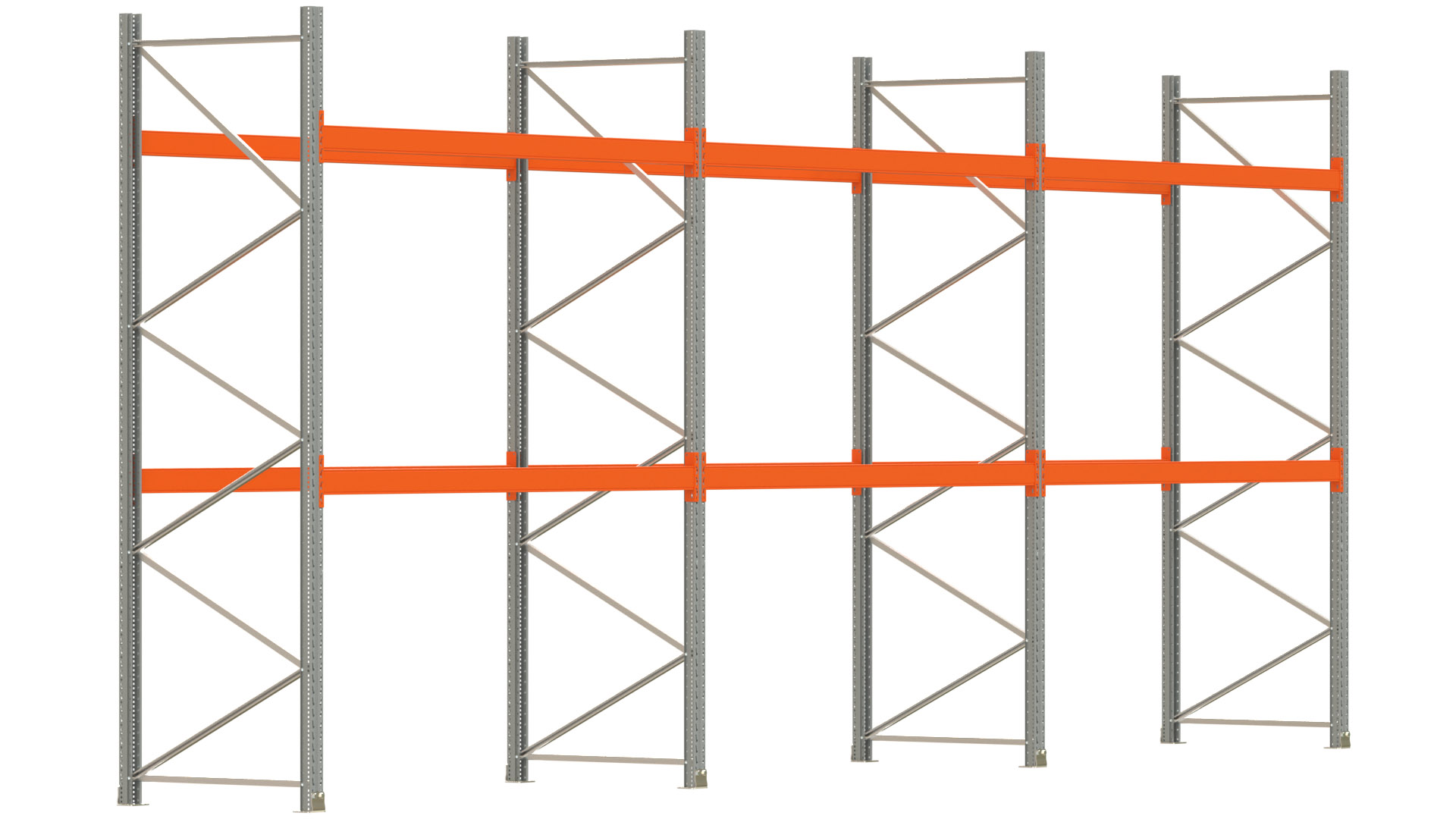 Palettenregal ARTUS - Breite 844 cm - Höhe 350 cm - Tiefe 110 cm - Fachlast 2000 kg - 27 Palettenstellplätze
