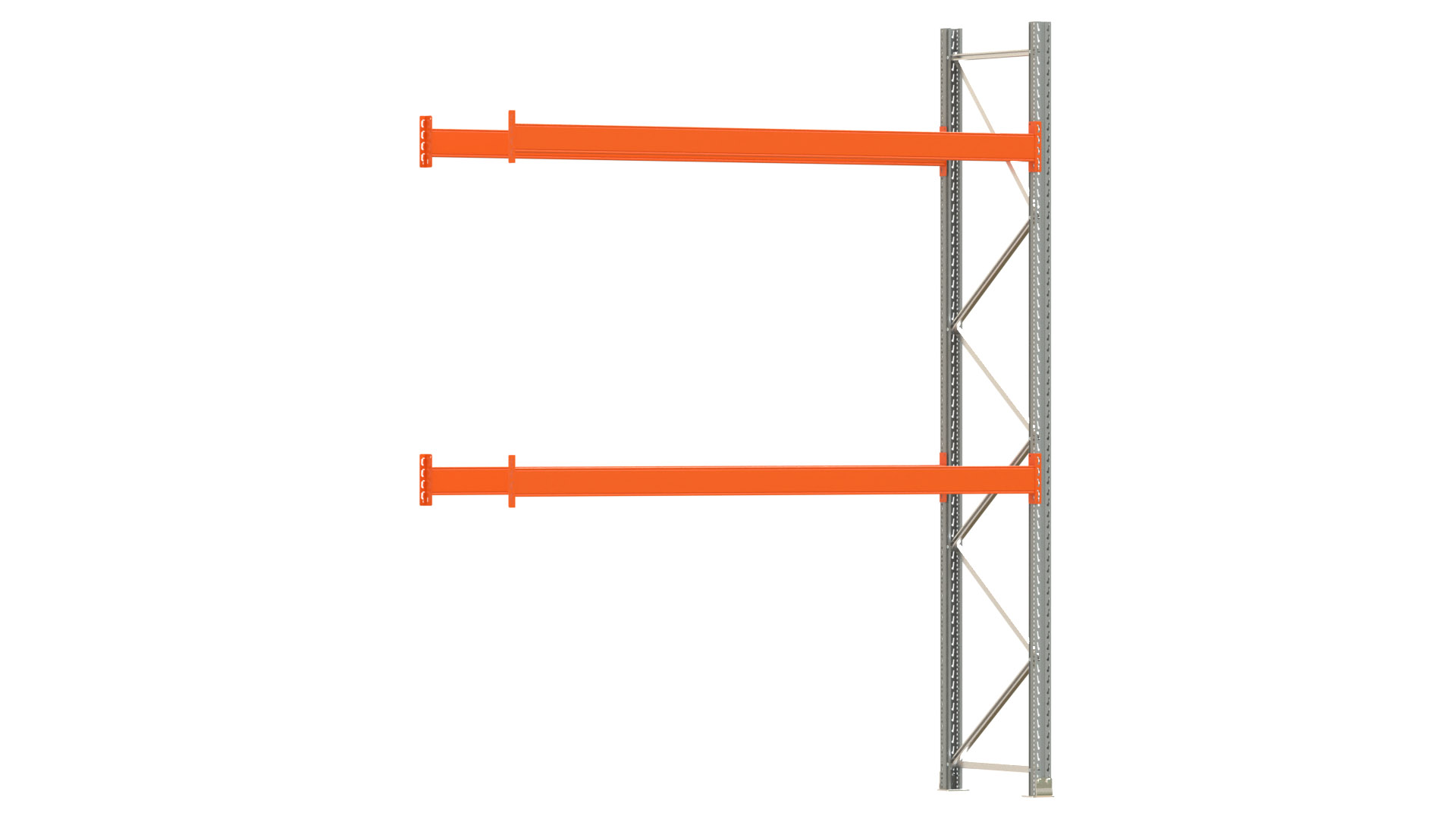 Palettenregal ARTUS - Anbaufeld - Breite 278,5 cm - Höhe 350 cm - Tiefe 80 cm - 2 Träger Ebenen